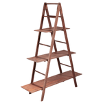 Vintage ladder-shelf brown, height 150 cm - 0