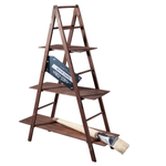 Vintage ladder-shelf brown, height 150 cm - 1