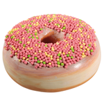 Decorative donut with sugar pearls 20 cm Ø colourful - 0