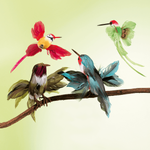 Decorative hummingbirds 18 cm blue, 3 pcs - 2