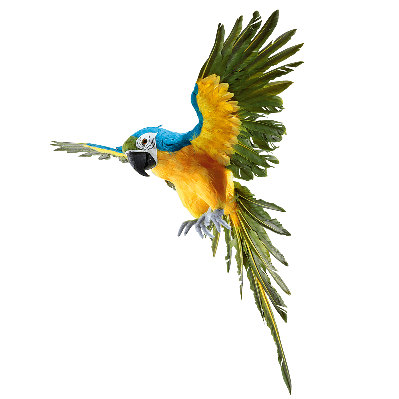 Deko Papagei blau-gelb 77 cm lang - 1 Deko Papagei blau-gelb 77 cm lang - 1