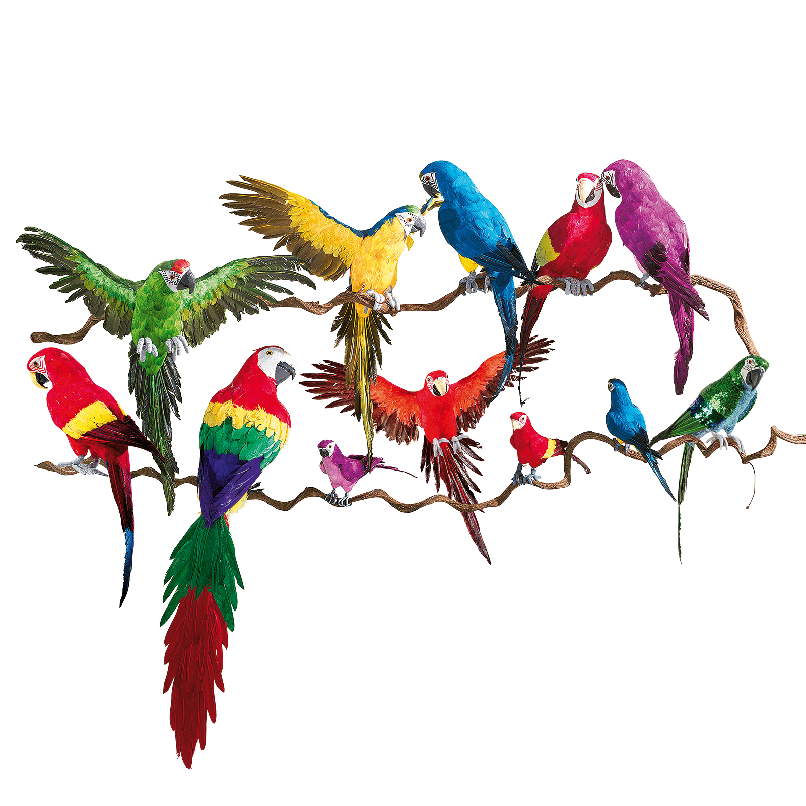 Deko Papagei blau-gelb 77 cm lang - 3 Deko Papagei blau-gelb 77 cm lang - 3