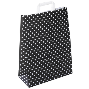 Sac en papier noir "petits pois" 40 x 32 cm 50 pièces