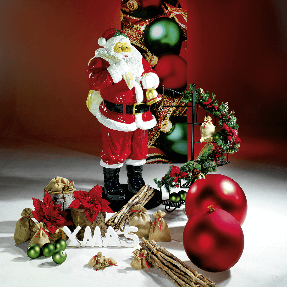 Papá Noel de fibra de vidrio 180 cm - 5 Papá Noel de fibra de vidrio 180 cm - 5