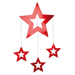 Decorative star hanger red, length 60 cm - 0