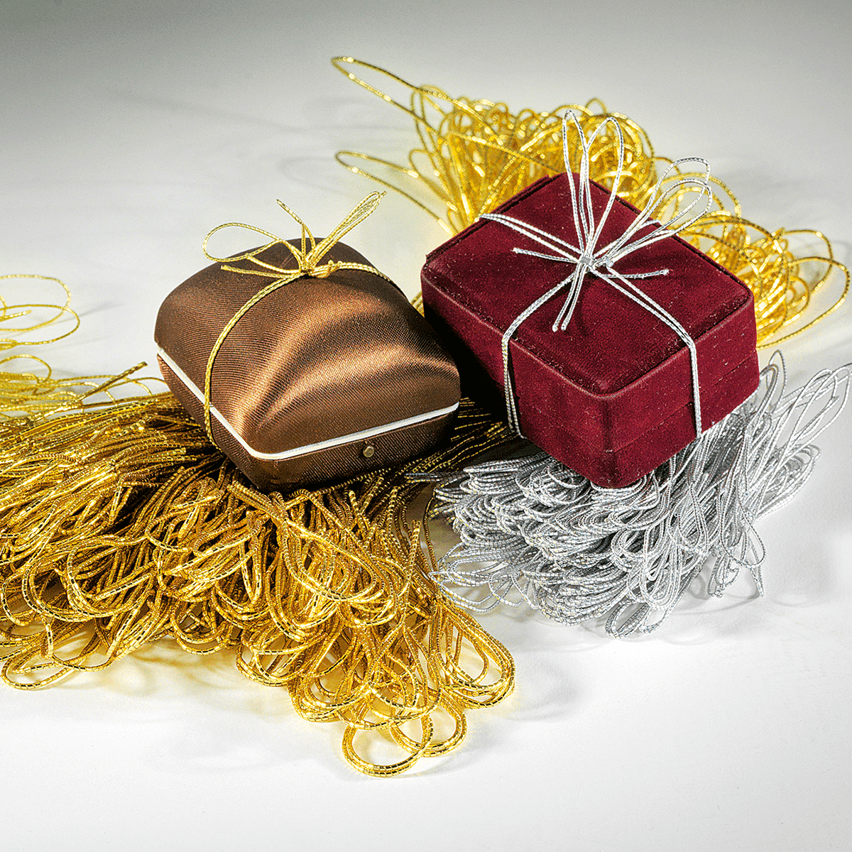 Decorative rubber bow gold length 40 cm, 100 pcs - 2 Decorative rubber bow gold length 40 cm, 100 pcs - 2