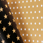 Doppelseitiges Weihnachts-Geschenkpapier in Schwarz & Gold mit Sternen & Punkten – 50 m Geschenkpapier-Rolle - 5