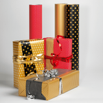 Doppelseitiges Weihnachts-Geschenkpapier in Schwarz & Gold mit Sternen & Punkten – 50 m Geschenkpapier-Rolle - 7