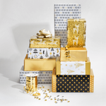 Doppelseitiges Weihnachts-Geschenkpapier in Schwarz & Gold mit Sternen & Punkten – 50 m Geschenkpapier-Rolle - 8