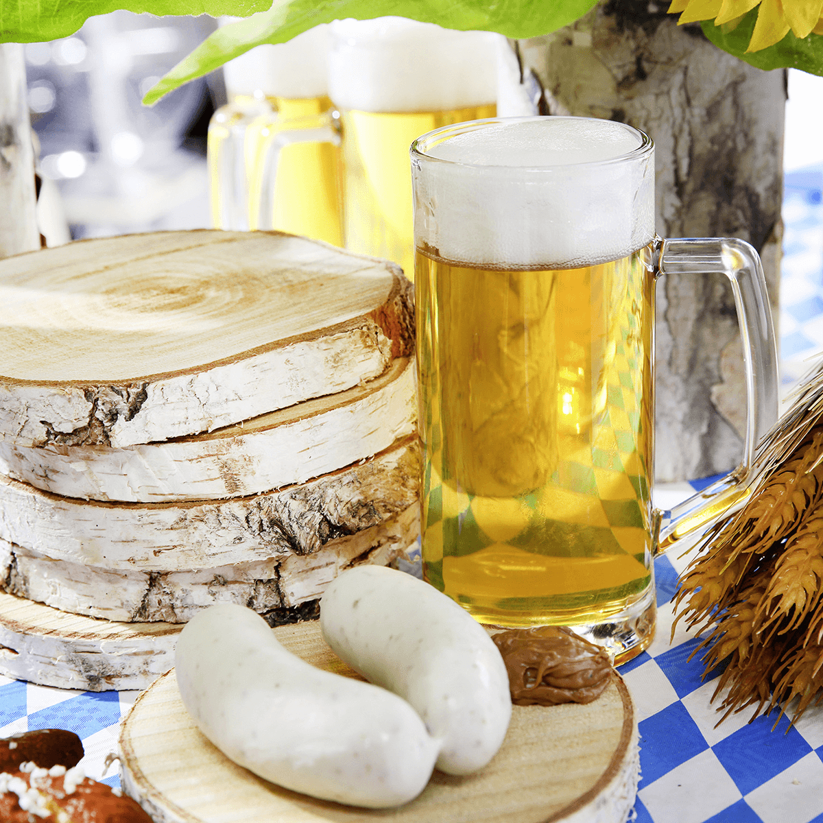 Veal sausages pair with mustard  food dummy - 6