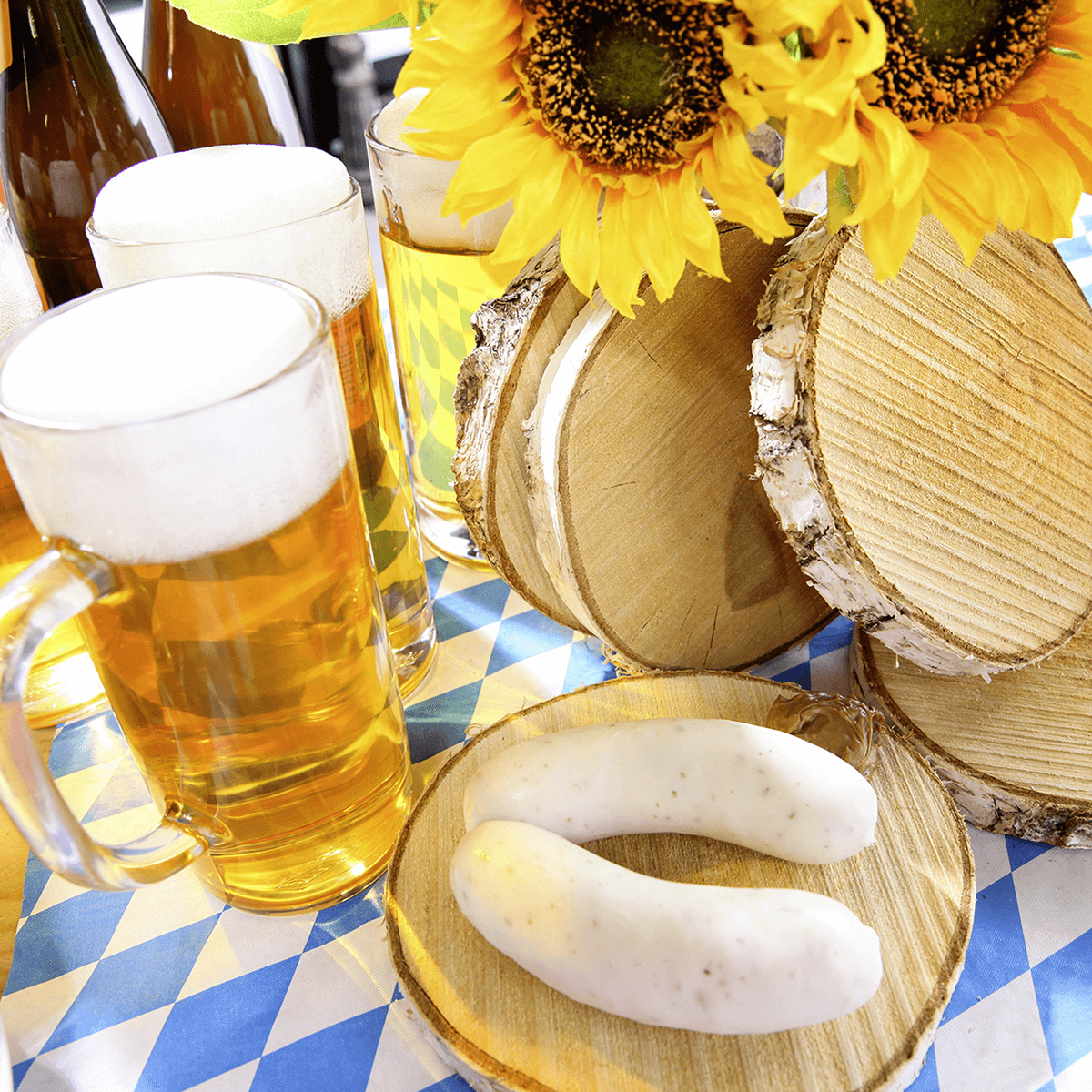 Veal sausages pair with mustard  food dummy - 7