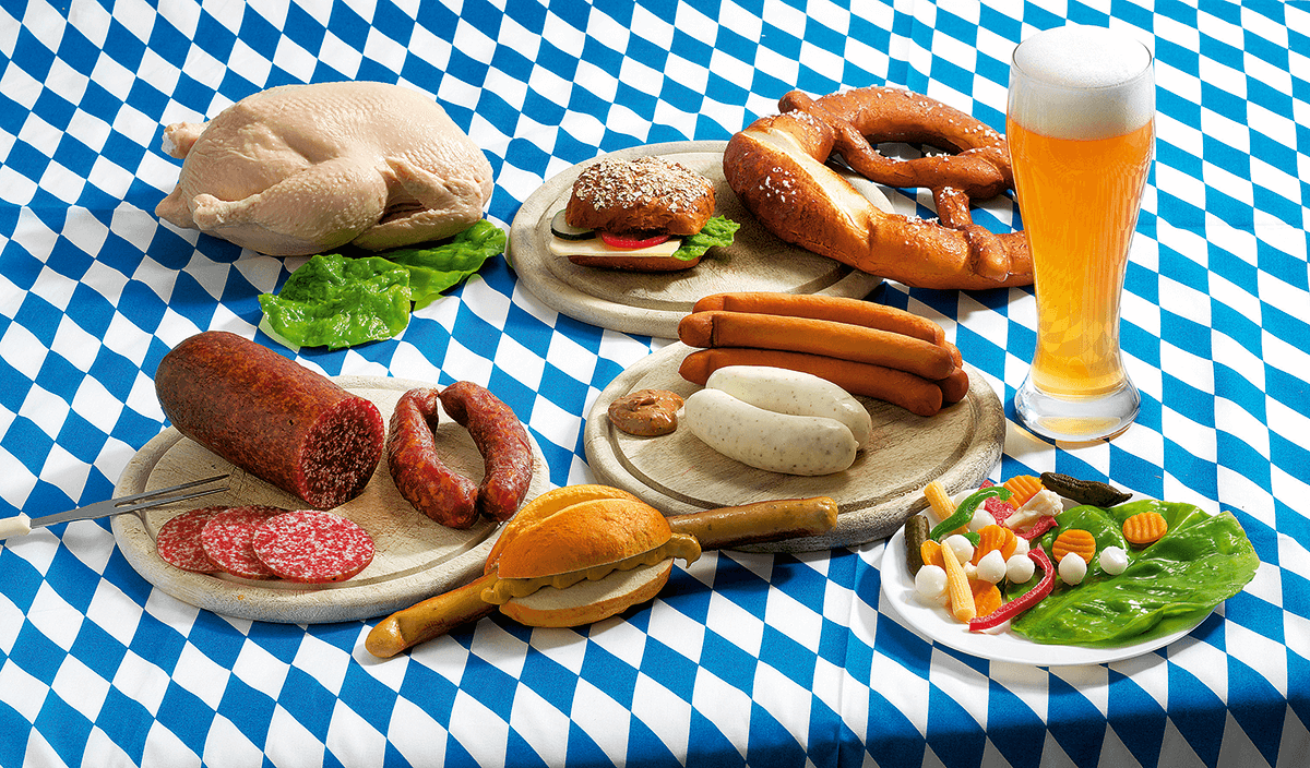 Veal sausages pair with mustard  food dummy - 8