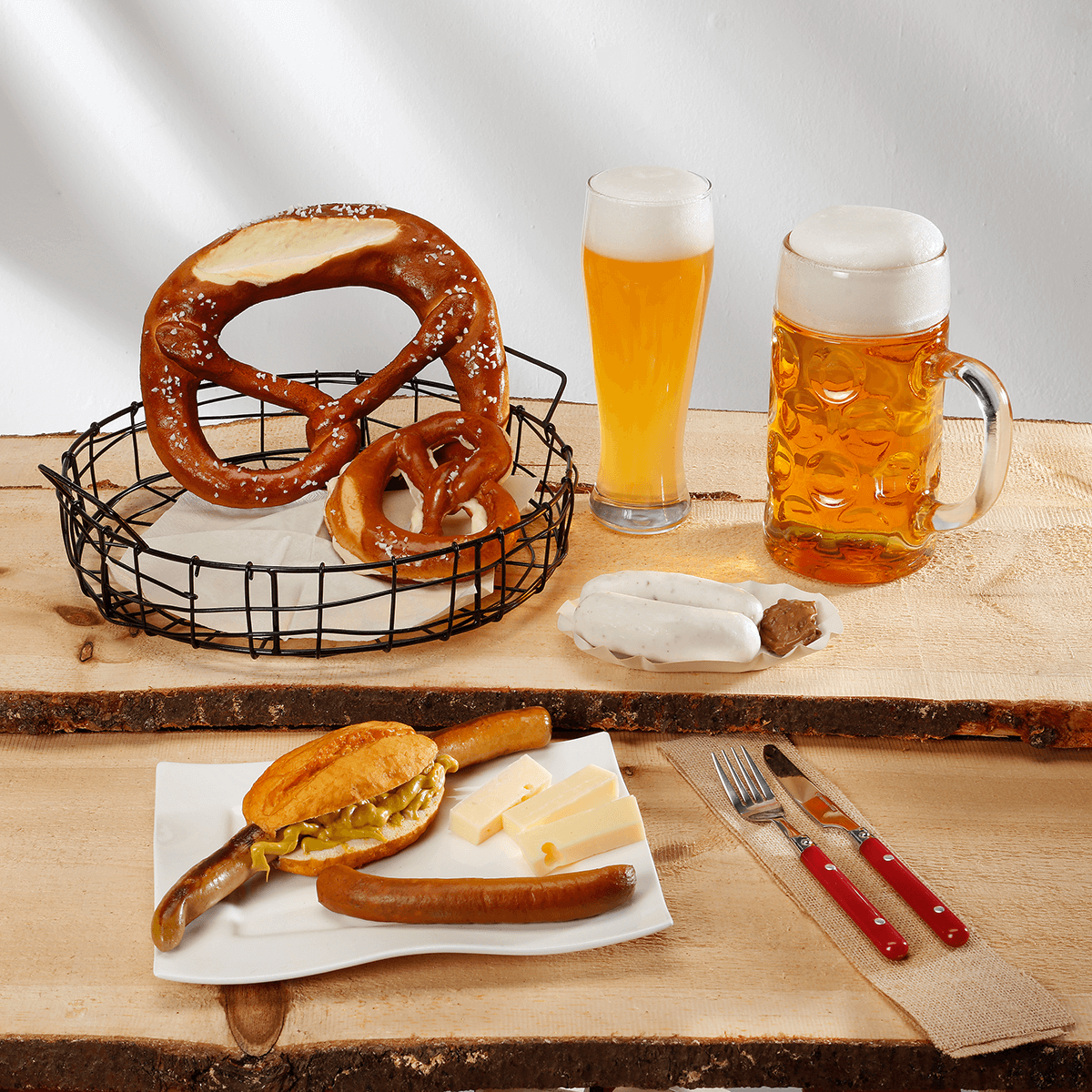 Veal sausages pair with mustard  food dummy - 2