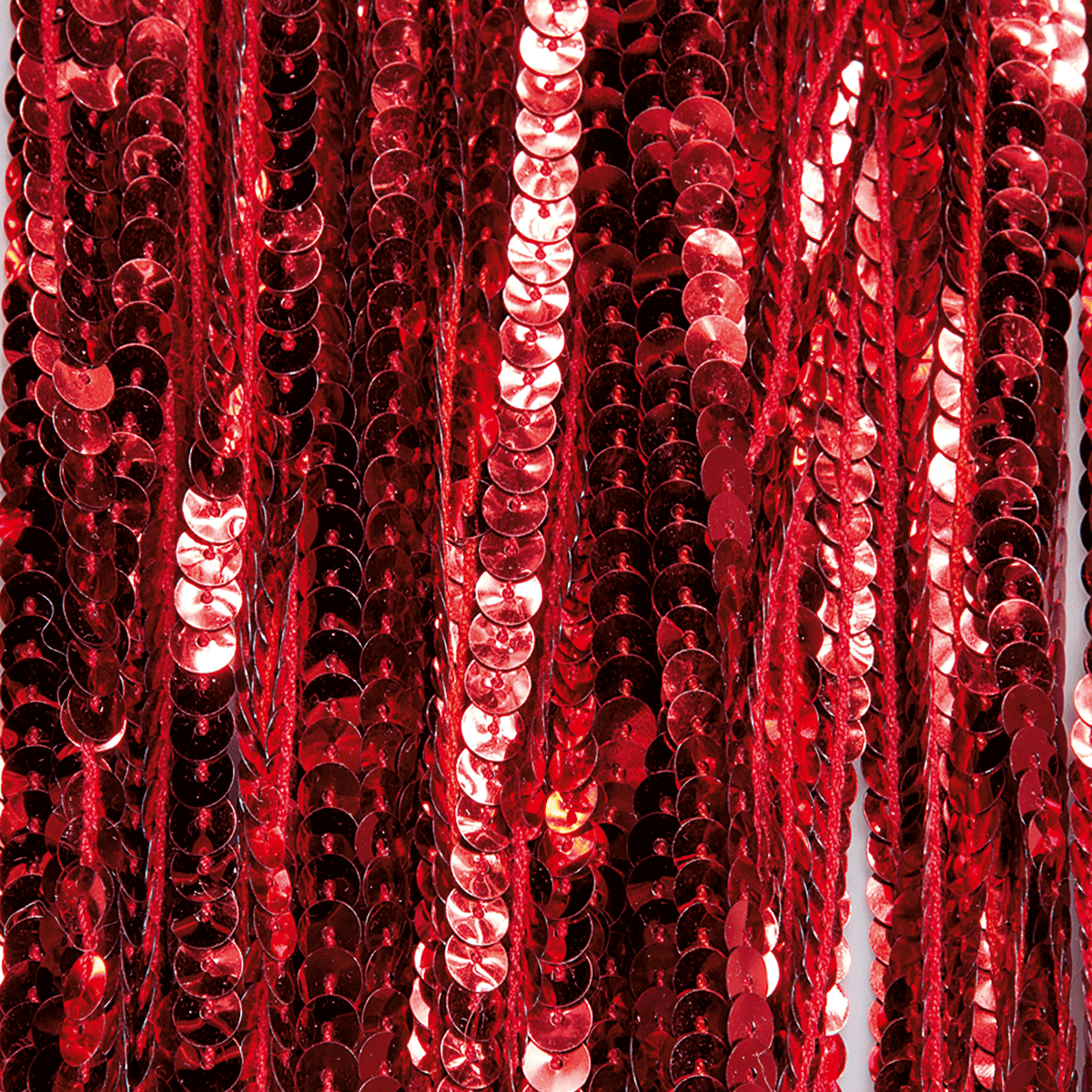 Fadenvorhang mit Pailletten rot, 250 cm - 2 Fadenvorhang mit Pailletten rot, 250 cm - 2