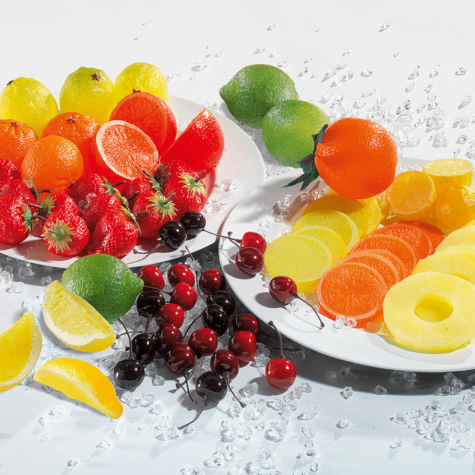 Lot De 8 Fruits Factices En Plastique - Décoration Multicolore - Bon état