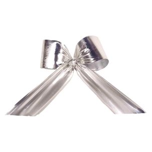 Decorative bow for outdoors silver 80 cm, B1