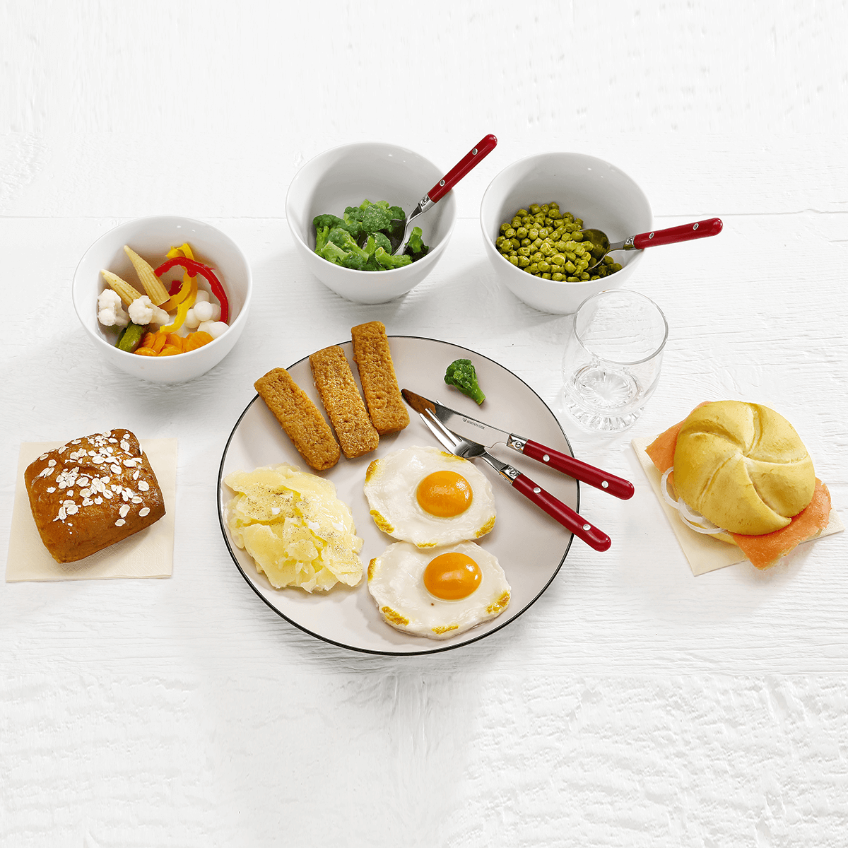 Erbsen blanchiert Lebensmittel-Attrappe, 100 g - 3 Erbsen blanchiert Lebensmittel-Attrappe, 100 g - 3