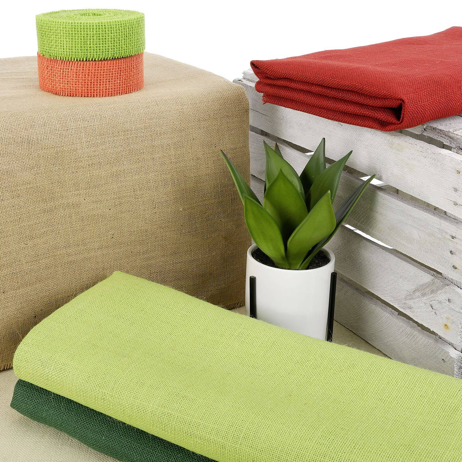 Hessian fabric red, width 160 cm - 1 Hessian fabric red, width 160 cm - 1