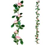 Guirlande de roses artificielles 180 cm, roses - 0