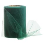 Tulle ribbon width 100 mm, dark green - 0