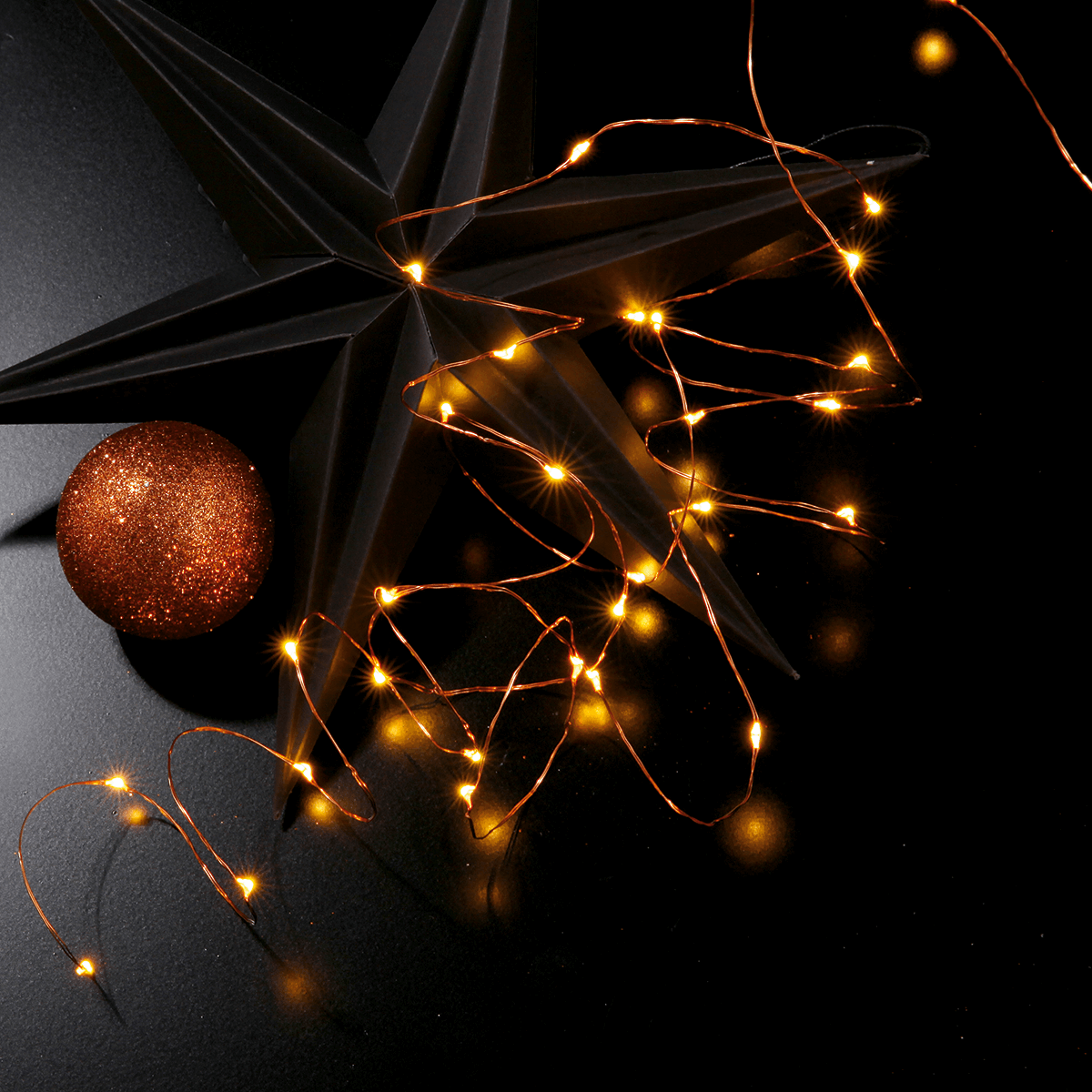 Chaîne lumineuse à fil à LED sur pile pour l’int., 50 LED, 5 m - 4