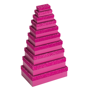 Cajas de cartón de regalo fucsia,  10 piezas