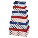 Gift boxes set white/red/blue, 6 parts - 0