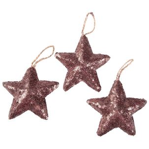 Estrella con lentejuelas Ø 10 cm, 3 piezas, nougat