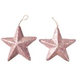 Sequins star Ø 22 cm, 2 pcs, rose - 0