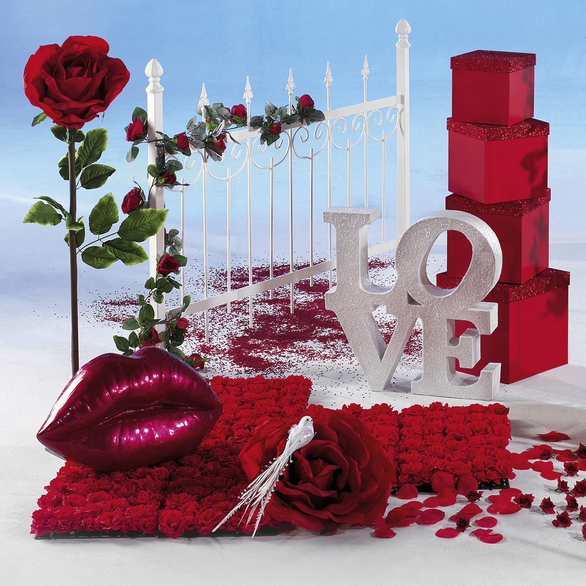 Artificial roses tendril 180 cm, red - 7 Artificial roses tendril 180 cm, red - 7