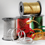Poly-Ringelband "Sterne" 10 mm, 100 m, tannengrün - 2