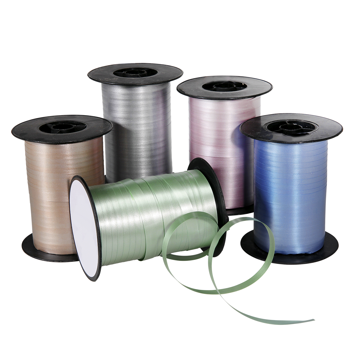 Ruban à friser pastel, 10 mm, 150 m, vert sauge - 3