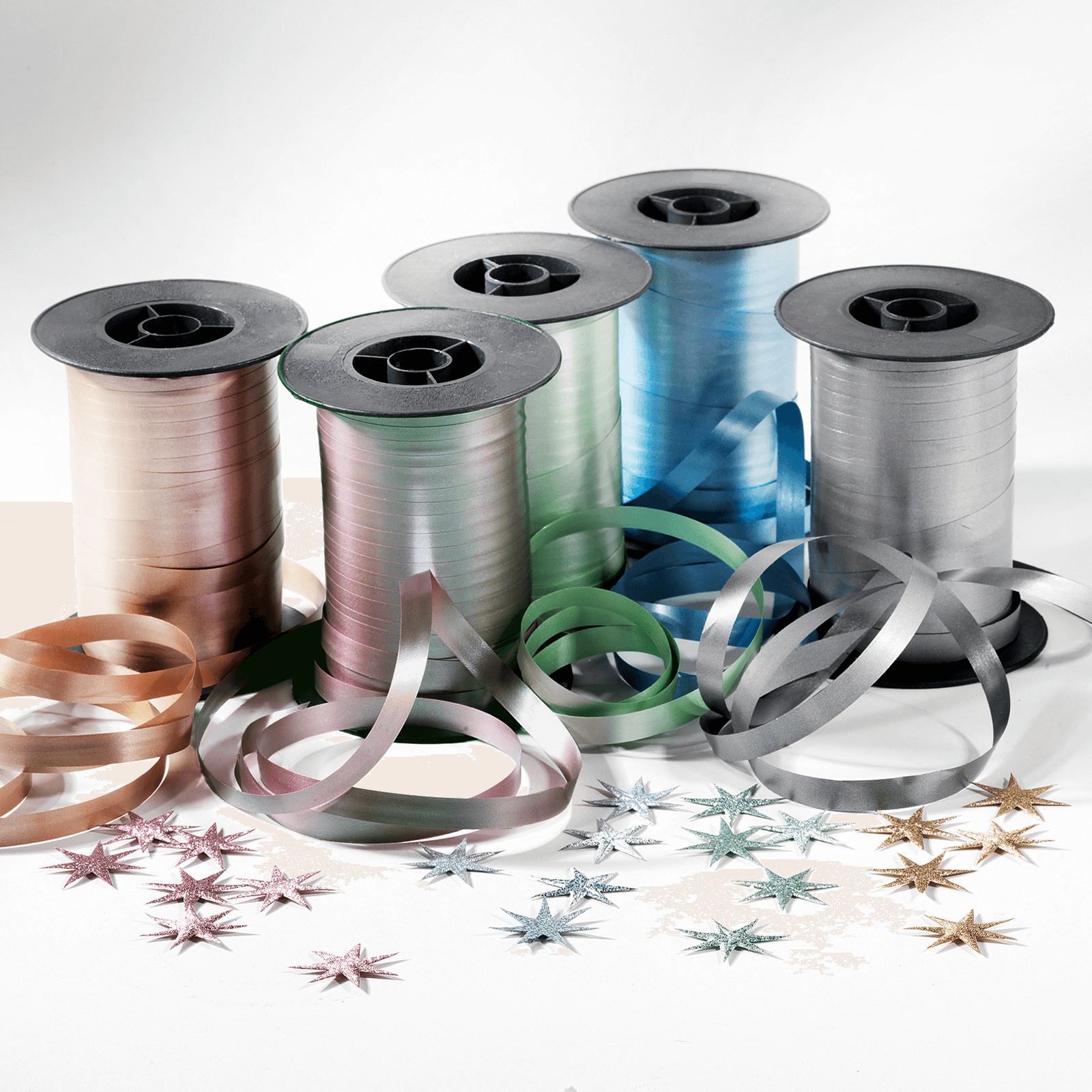 Ringelband Pastell, 10 mm, 150 m, perlgrau - 2