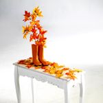 Branche d'érable artificielle orange, long. 80 cm - 1