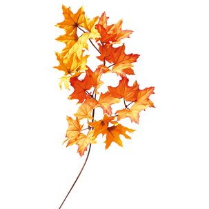 Artificial maple branch orange, length 80 cm