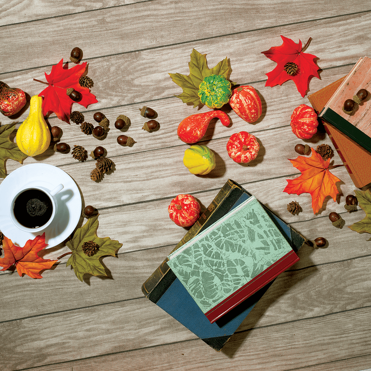 Feuilles d’érable artificielles rouges/vertes, 30 pces - 9