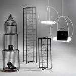 Étagère cage à oiseau, haut. 140 cm, noir - 6