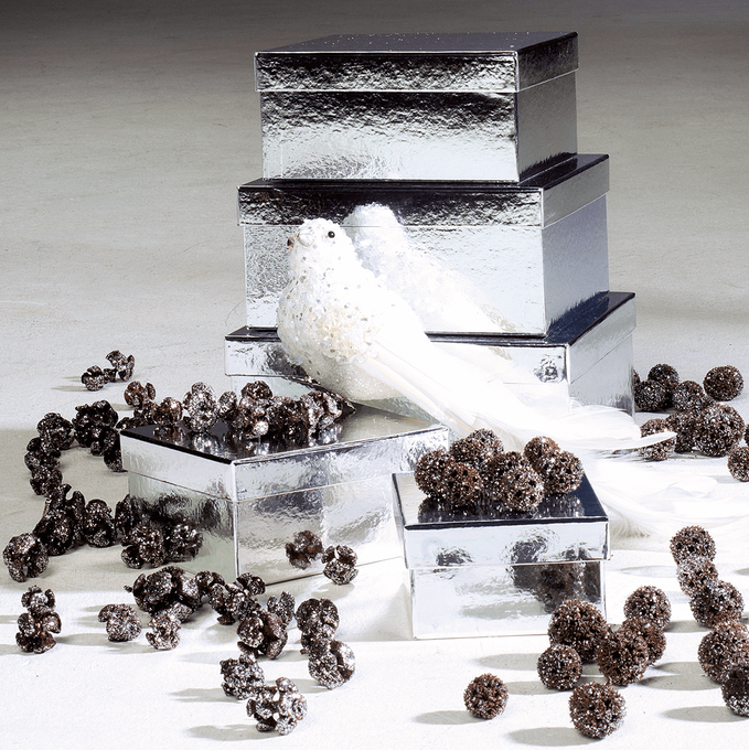 Gift box set Metallic, silver, 5 parts | DecoWoerner