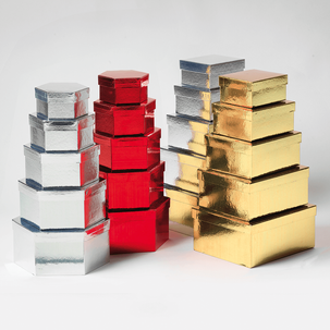 Gift box set Metallic, silver, 5 parts | DecoWoerner