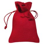 Bolsita de yute, 18 cm, rojo - 0