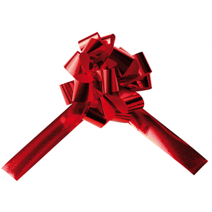 Noeud préparé métallique, Ø 10 cm, rouge