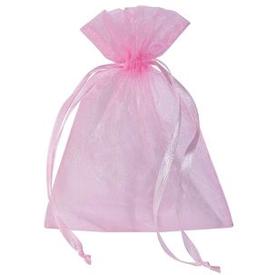 Saquitos de organza 18 cm, 50 piezas, rosado