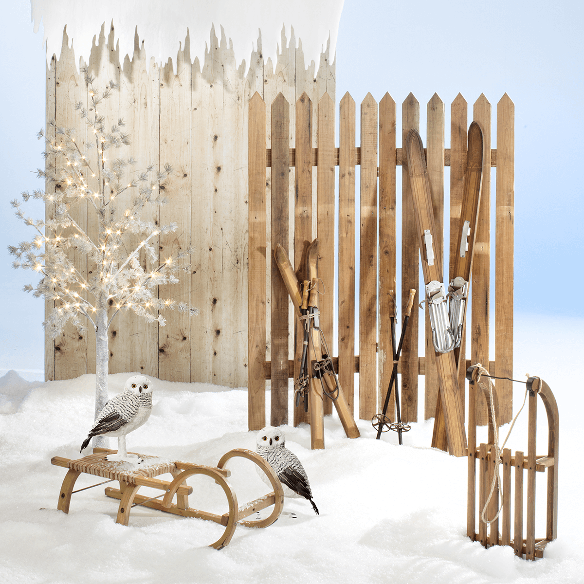 Esquiador decorativo de madera, longitud 90 cm - 2 Esquiador decorativo de madera, longitud 90 cm - 2