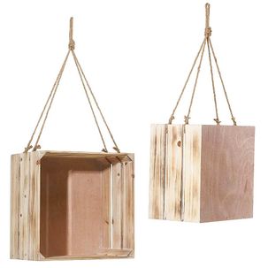 Conjunto de cajas de madera, 2 piezas 35/40 cm natural