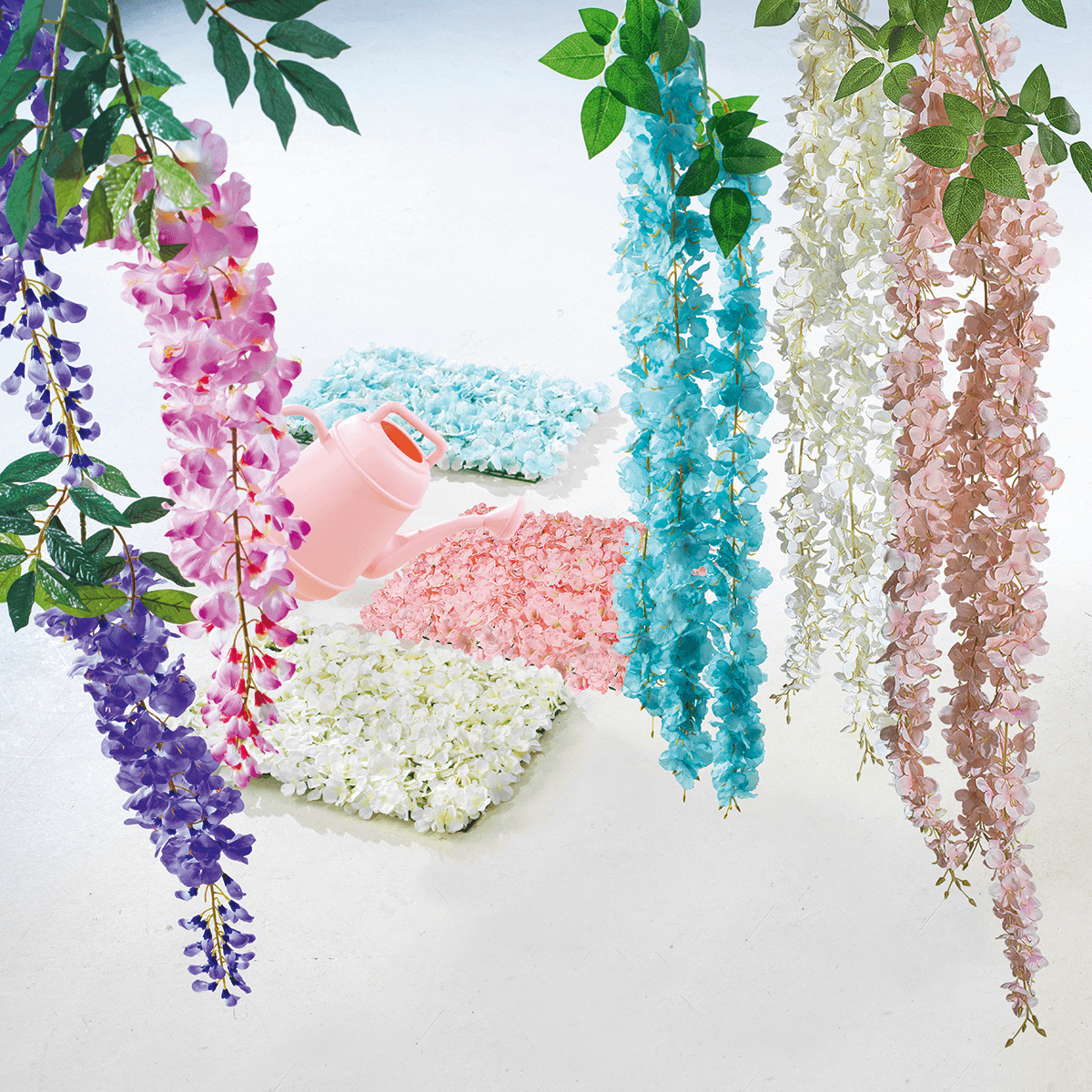 Branche artificielle hortensias blancs, 170 cm - 7