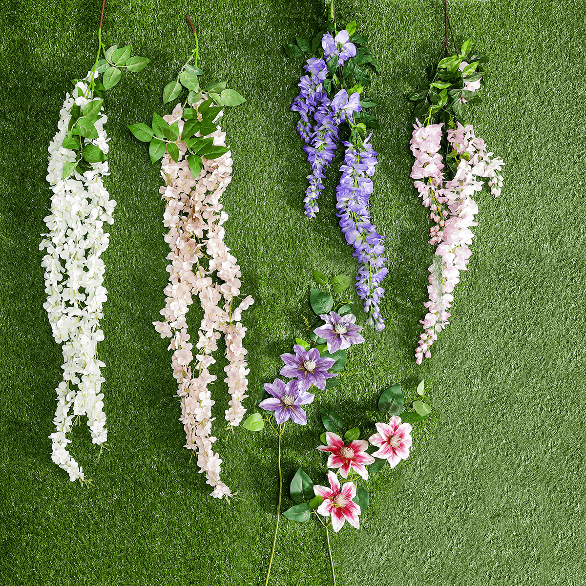 Branche artificielle hortensias blancs, 170 cm - 5