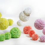 Pom Pom Blume, 16 cm Ø, gelb, 2 Stück - 4