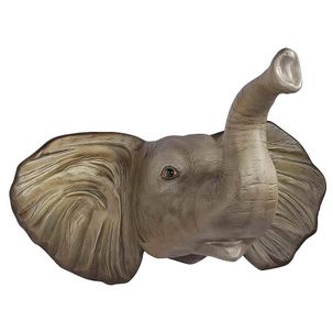 Elephant&#039;s head width 109 cm, grey/natural