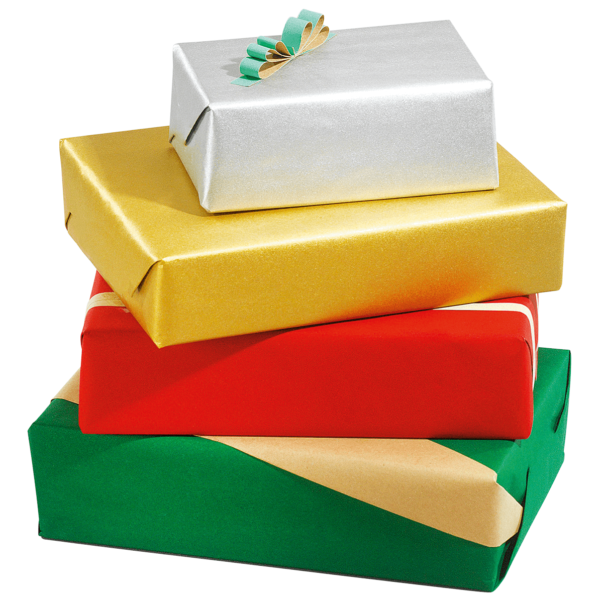 Recycelte Geschenkpapier-Rolle, 50 m, Seegrün - 4