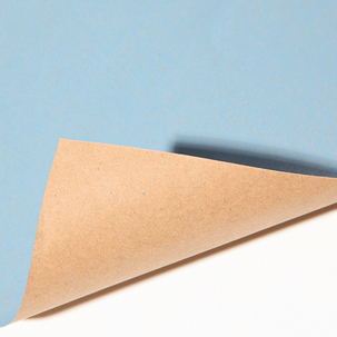 Papier kraft recyclé bleu uni - rouleau de papier cadeau de 50 m